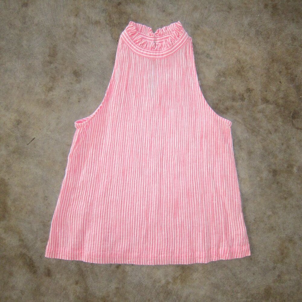 Pink and White strip tank top